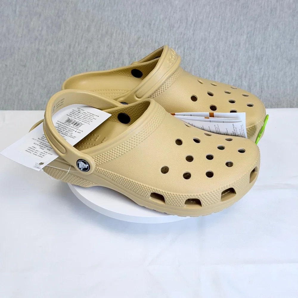 Crocs Classic Clog Wheat Tan Beige Mens 6 Womens 8 Unisex Sandal 10001-209 NEW
